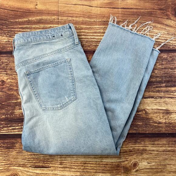 GAP Denim - Gap Women’s Slim Boyfriend Jeans Size 16/33R Light Wash Distressed Denim
